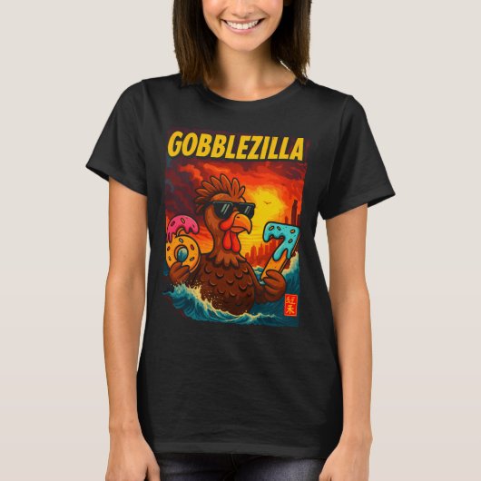 Funny Gobblezilla Meme Thanksgiving And 6-7 Christ T-Shirt (Vorderseite)
