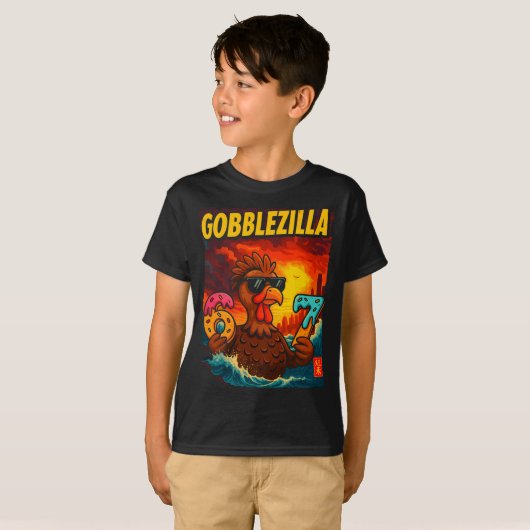 Funny Gobblezilla Meme Thanksgiving And 6-7 Christ T-Shirt (Vorne ganz)