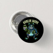 Funny Goblin Mode Lazy Troll Slobbin Antisocial T Button (Vorne & Hinten)
