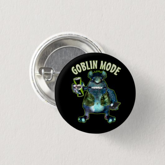 Funny Goblin Mode Lazy Troll Slobbin Antisocial T Button (Vorne & Hinten)