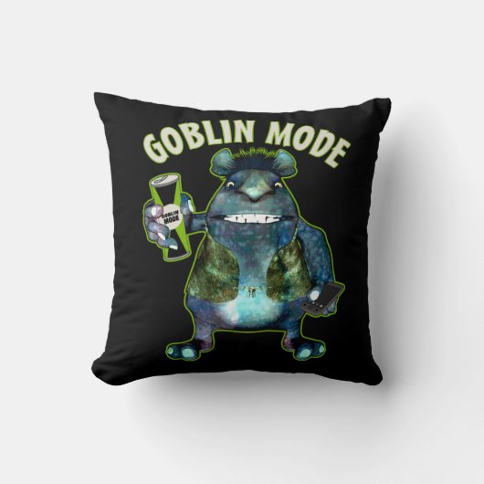 Funny Goblin Mode Lazy Troll Slobbin Antisocial T Kissen (Vorderseite)