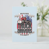 Funny God Created Truck Drivers American Flag Karte (Stehend Vorderseite)