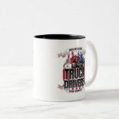 Funny God Created Truck Drivers American Flag Zweifarbige Tasse (VorderseiteRechts)