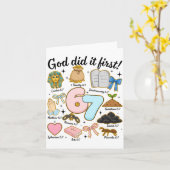 Funny God Did It First 67 Six Seven Christian Bibl Karte (Gelbe Blume)