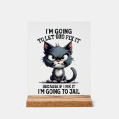 Funny God fix Cat word art sarcaso Acrylschild (Vorderseite)