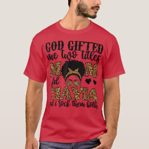 Funny God gab mir zwei Titel Mama und Yiayia Leop T-Shirt