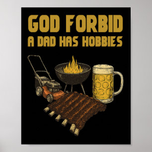 Funny God Verhüte einem Vater hat Vintage Hobbies Poster