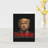 Funny Godvater ist Zuhause zu Weihnachten Der Donf Karte (Gelbe Blume)