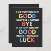 Funny Going Away Farewell Dankeskarte (Vorne/Hinten)