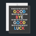 Funny Going Away Farewell Dankeskarte<br><div class="desc">Funny Going Away Farewell</div>