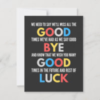 Funny Going Away Farewell