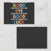 Funny Going Away Farewell Visitenkarte (Vorne/Hinten)