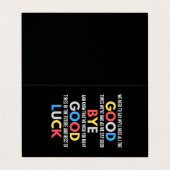 Funny Going Away Farewell Visitenkarten (Außenseite Aufgefaltet)