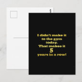 Funny Going to Gym Joke Postkarte (Vorne/Hinten)