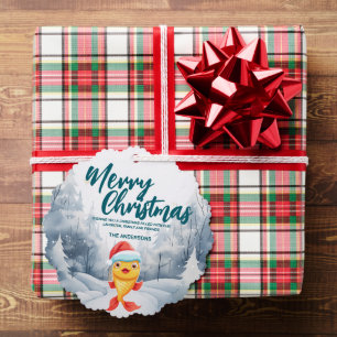 Funny Gold Fisch Merry Xmas Baum Schnee Feier Ornament Karte