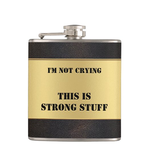 Funny Gold Imitate Leather Flachmann (Vorderseite)