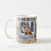 Funny Gold Snow Fox Foto Kaffeetasse (Links)