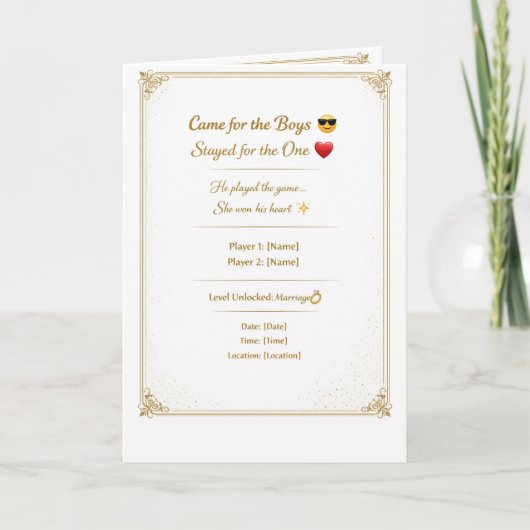 Funny Gold Wedding Invitation Template | Modern Ed Karte (Vorderseite)