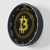 Funny Golden Bitcoin Symbol Kryptowährung HODL Uhr (Winkel)