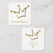 Funny Golden Crown - Luxury Royal 1 Quadratische Visitenkarte (Vorne/Hinten)
