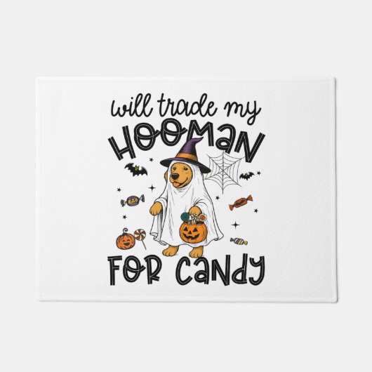 Funny Golden Dog Halloween Ghost Spooky Fußmatte (Vorderseite)
