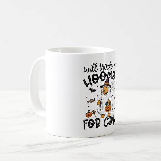 Funny Golden Dog Halloween Ghost Spooky Kaffeetasse (Vorderseite Links)