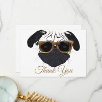 Funny Golden Glasses Mops Hunde Illustration