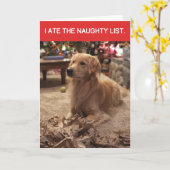 Funny Golden Retriever Ate Naughty List Weihnachte Karte (Gelbe Blume)