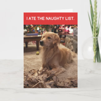 Funny Golden Retriever Ate Naughty List Weihnachte Karte