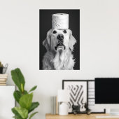Funny Golden Retriever Bathroom Print, Toilet Poster (Heimbüro)