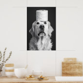 Funny Golden Retriever Bathroom Print, Toilet Poster (Küche)