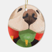 Funny Golden Retriever Christmas Balls Mouth Keramik Ornament (Links)