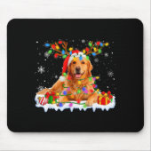 Funny Golden Retriever Christmas Santa Hat Reindee Mousepad (Vorne)