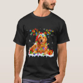 Funny Golden Retriever Christmas Santa Hat Reindee T-Shirt (Vorderseite)