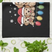 Funny Golden Retriever Christmas Welpe Hund Geschirrtuch (Gefaltet)