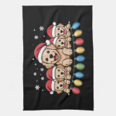 Funny Golden Retriever Christmas Welpe Hund Geschirrtuch (Vertikal)