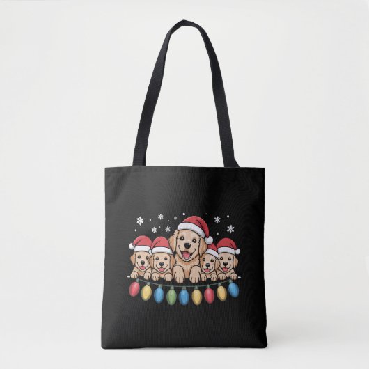 Funny Golden Retriever Christmas Welpe Hund Tasche (Vorderseite)