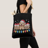 Funny Golden Retriever Christmas Welpe Hund Tasche (Von Nahem)