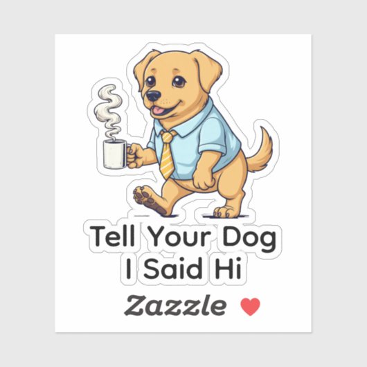 Funny Golden Retriever dog Business Suit Coffee Aufkleber (Blatt)