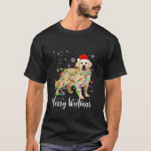 Funny Golden Retriever Dog Light Merry Christmas W T-Shirt (Vorderseite)