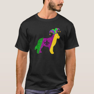 Funny Golden Retriever Dog Mardi Gras Party Maske  T-Shirt