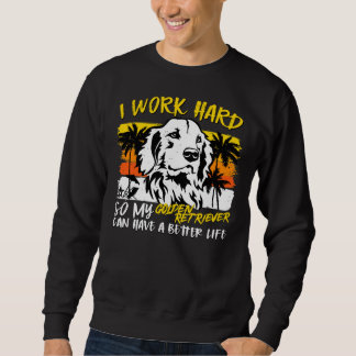 Funny Golden Retriever Dog Retro Vintag Sunset Fu Sweatshirt