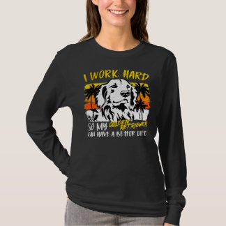 Funny Golden Retriever Dog Retro Vintag Sunset Fu T-Shirt
