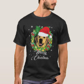Funny Golden Retriever Dog Snow Weihnachtsbaum T-Shirt (Vorderseite)