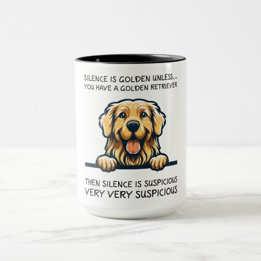 Funny Golden Retriever Dog Tasse (Zentrum)