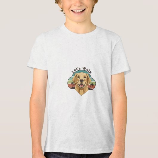 Funny Golden Retriever Dog with a smile Tri-Blend Shirt (Vorderseite)