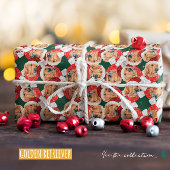 Funny Golden Retriever Face Christmas Pattern Geschenkpapier