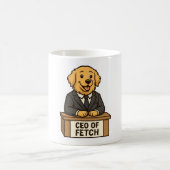 Funny Golden Retriever in einem Anzug Dog Design Kaffeetasse (Mittel)
