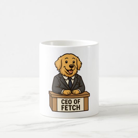 Funny Golden Retriever in einem Anzug Dog Design Kaffeetasse (Mittel)