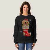 Funny Golden Retriever in Socken Weihnachten Hund Sweatshirt (Vorne ganz)